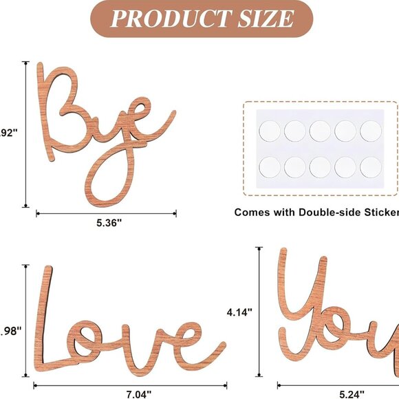Express Your Affection: 21.6” Love You Bye Wooden Wall Art for Entryway - Picture 3 of 7